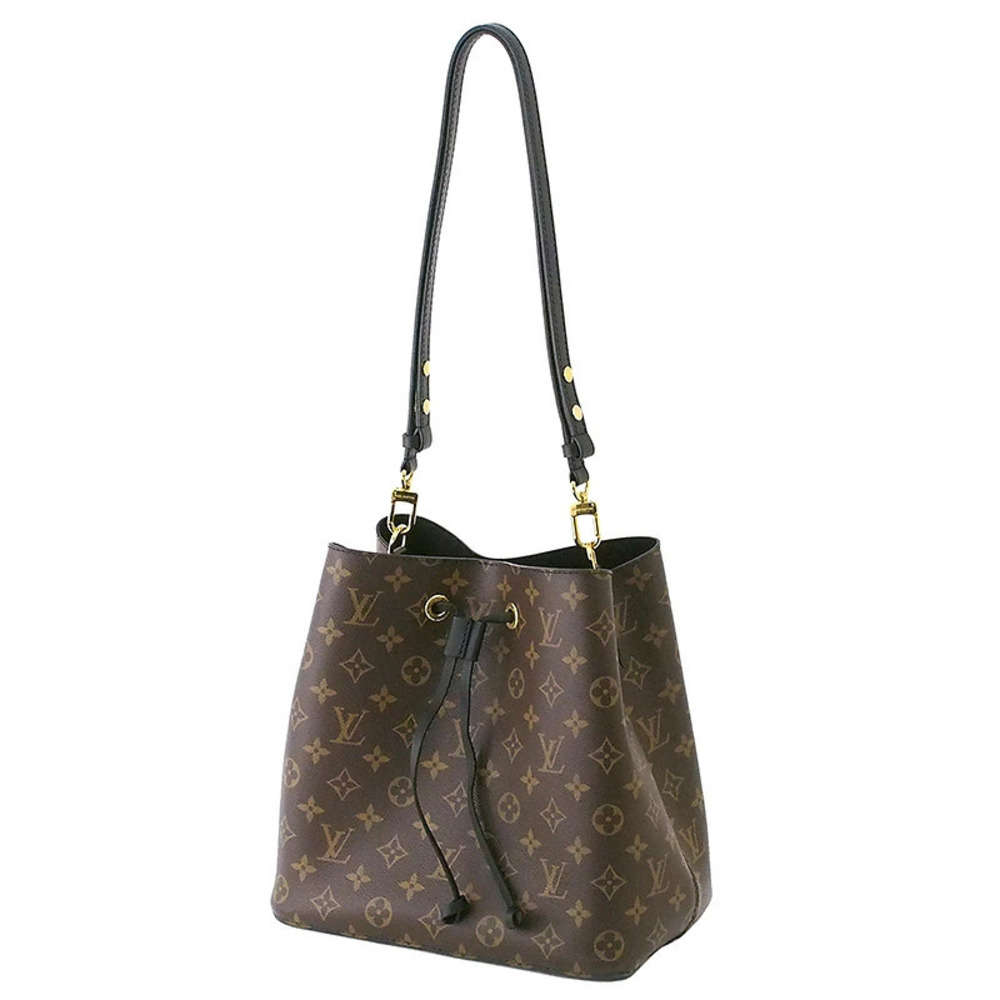 Louis Vuitton NeoNoe Monogram Drawstring Shoulder Bag Canvas Leather Brown